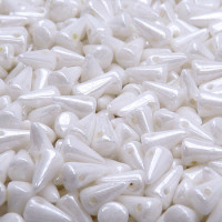 Spike Beads (Шипы) - Бусины чешские стеклянные 5х8мм, 03000-14400 - белый глянцевый непрозрачный (30 шт)