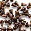 Spike Beads (Шипы) - Бусины чешские стеклянные 5х8мм, 14415 - черный с покрытием бронзовый глянцевый непрозрачный (25 шт)