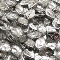 Leaf Beads (Листики) - Бусины чешские стеклянные 7х12мм, 27001 - хрусталь серебряный полупрозрачный (12шт)