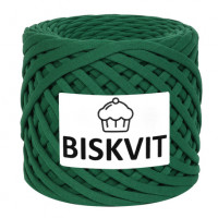 Трикотажная пряжа Biskvit (Бисквит) - Еловый (зеленый), 330 +/-30 гр, 100 м, 100% хлопок, толщ. нити 7мм