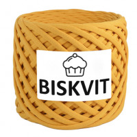 Трикотажная пряжа Biskvit (Бисквит) - Горчица, 330 +/-30 гр, 100 м, 100% хлопок, толщ. нити 7мм