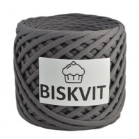 Трикотажная пряжа Biskvit (Бисквит) - Графит (серый), 330 +/-30 гр, 100 м, 100% хлопок, толщ. нити 7мм