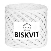 Трикотажная пряжа Biskvit (Бисквит) - Кокос (белоснежный), 330 +/-30 гр, 100 м, 100% хлопок, толщ. нити 7мм