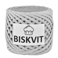 Трикотажная пряжа Biskvit (Бисквит) - Серый Меланж, 330 +/-30 гр, 100 м, 100% хлопок, толщ. нити 7мм