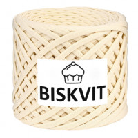 Трикотажная пряжа Biskvit (Бисквит) - Сливочный, 330 +/-30 гр, 100 м, 100% хлопок, толщ. нити 7мм