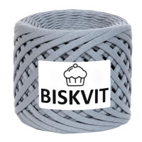 Трикотажная пряжа Biskvit (Бисквит) - Грей (серый), 330 +/-30 гр, 100 м, 100% хлопок, толщ. нити 7мм
