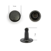 Заклёпки (хольнитены) односторонние круглые - 6 мм, черные, уп. 10 шт.