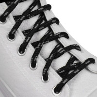 Шнурки для обуви круглые, d = 4,5 мм, 120 см, цвет - чёрно-серый, 1 пара