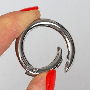 Кольцо-карабин, d = 25/35 мм, толщина - 5 мм, цвет серебро, 1 шт