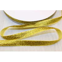 Декоративная бархатная лента с люрексом 10мм - золотой, 1м