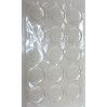Основы - круги из эпоксидной смолы с клеевым слоем - прозрачные с серебряными блестками 25 мм, уп. 15 шт