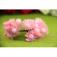 Букетик тычинок глиттерные цветочки, 12 головок - розовый