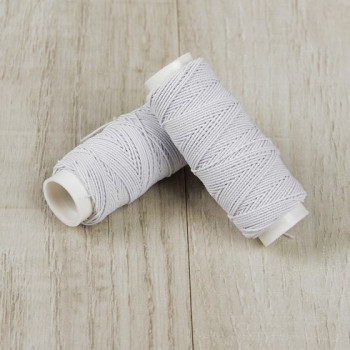 Нитки швейные эластичные Спандекс 1 мм, 25 м (Шляпная резинка), белый, 1шт
