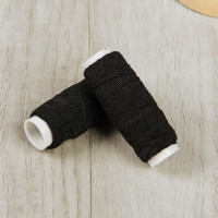 Нитки швейные эластичные Спандекс 1 мм, 25м (Шляпная резинка), черный, 1шт
