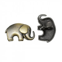 Пуговица 25х15,5мм металл на двойной ножке, Слон, цвет бронза, 1шт