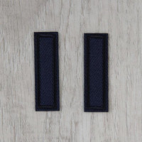 Заплатка для одежды Прямоугольник, 42х10мм, термоклеевая, цвет темно-синий, 1шт (термонаклейка)