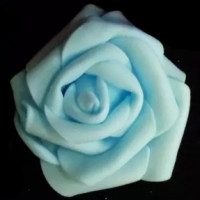 Роза бутон 6см, фоамиран - голубой, 1шт