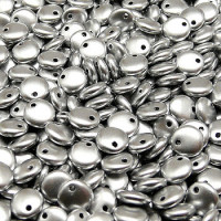 Lentil Beads (Чечевица) - Бусины чешские стеклянные 6мм, 01700 - хрусталь серебряный металлик матовый (50 шт)