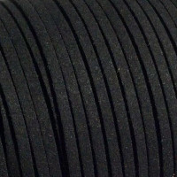 Бархатный (замшевый) шнур 2,5х1 мм - черный, 1м