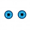 Глаза круглые стеклянные клеевые 16мм, голубой, 1 пара