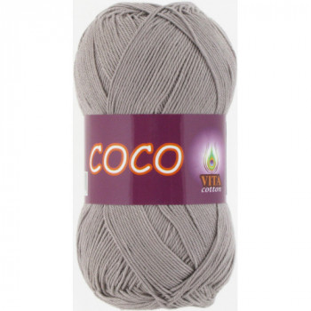 Пряжа COCO (КОКО), Vita Cotton (Индия), 240м, 50гр, 100% мерсеризованный хлопок, 4333 Серый