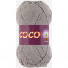 Пряжа COCO (КОКО), Vita Cotton (Индия), 240м, 50гр, 100% мерсеризованный хлопок, 4333 Серый