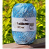 Пряжа Paillette (Пайлетте) - добав. нить с пайетками, 140 м, 25 гр, 100% ПЭ - 42 Голубой