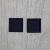 Заплатка для одежды Квадрат, 26х26мм, термоклеевая, цвет темно-синий, 1шт (термонаклейка)