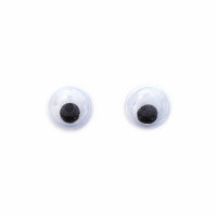 Глаза круглые с бегающими зрачками 3мм, уп. 12шт (6 пар)