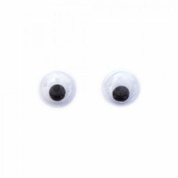 Глаза круглые с бегающими зрачками 3мм, уп. 12шт (6 пар)