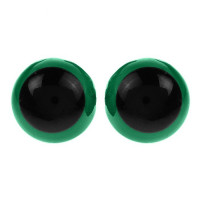 Глаза винтовые с заглушками (безопасные) 13 мм, цвет зеленый, круглые, 1 пара