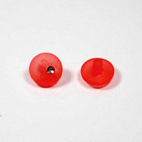 Пуговицы 13мм пластик на ножке, цвет красный, круг, уп. 4шт (со стразой с рисунком Цветок)