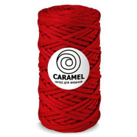Шнур 5 мм Caramel (Карамель) - Красный, 200 гр, 75 м, 80% полиэфир, 20 % кашмилон