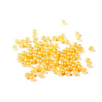 Бусины пластик под жемчуг 6 мм, уп. 5 гр (~50 шт) - цвет желто-оранжевый
