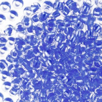 Бисер/Preciosa, 10/0, 50 гр - 38936 прозрачный с синей жемчужной серединкой
