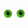 Глаза круглые стеклянные клеевые 14мм, ярко-зеленый, 1пара