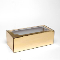 Коробка самосборная с окном, цвет золото, 16*35*12 см, 1 шт
