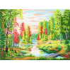 Канва для вышивания с нанесенным рисунком-схемой МП Студия СК-022 Рассвет в лесу 40х50 см (рисунок 29х40 см)