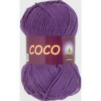 Пряжа COCO (КОКО), Vita Cotton (Индия), 240м, 50гр, 100% мерсеризованный хлопок, 4338 - Темно-сиреневый