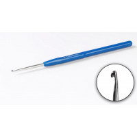 Крючок для вязания 1.0мм металлический с пластиковой ручкой, 1шт, в ассорт.
