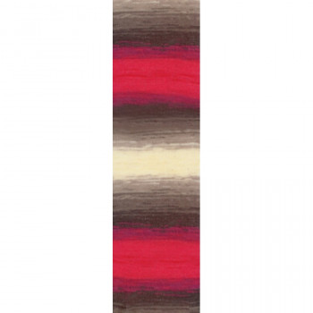 Пряжа SuperLana Klasik Batik (СуперЛана Класик Батик), ALIZE (Турция), 280м, 100гр, 25% шерсть, 75% акрил, 4574 - бежевый-коричневый-красный