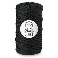 Шнур 4 мм Caramel Dolce (Карамель Дольче), 200 гр, 100 м, декоративная полимерная нить - 6440 Блэк (Черный)