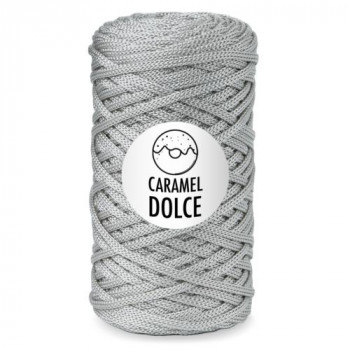 Шнур 4 мм Caramel Dolce (Карамель Дольче), 200 гр, 100 м, декоративная полимерная нить - 6392 Бергамо (серый)
