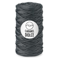 Шнур 4 мм Caramel Dolce (Карамель Дольче), 200 гр, 100 м, декоративная полимерная нить - 6395 Перуджа (т. серый)