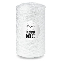 Шнур 4 мм Caramel Dolce (Карамель Дольче), 200 гр, 100 м, декоративная полимерная нить - 6439 Безе (белый)