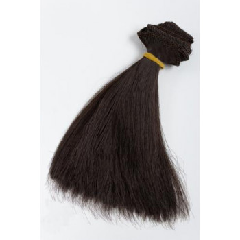 Волосы Премиум - трессы для кукол 15 см Прямые, 30 гр (~ 100 см), цвет №6 темно-коричневый