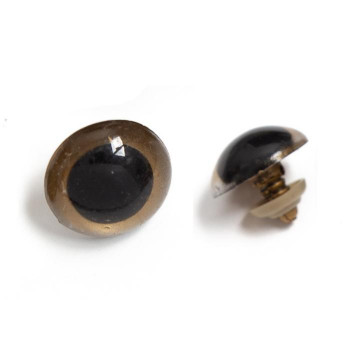 Глаза винтовые с заглушками (безопасные) 30 мм, цвет коричневый, круглые, 1 пара