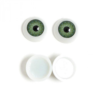 Глаза кукольные круглые 12 мм, цвет зеленый, 1 пара