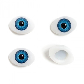 Глаза кукольные раскосые 24 мм, цвет голубой, 1 пара