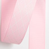 Лента репсовая 25мм с рисунком Ромб - Розовая с белой сеткой, 1 м